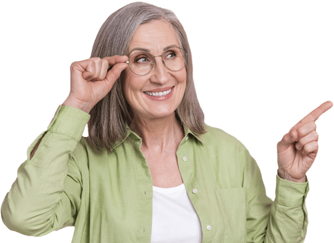 Woman with glasses
