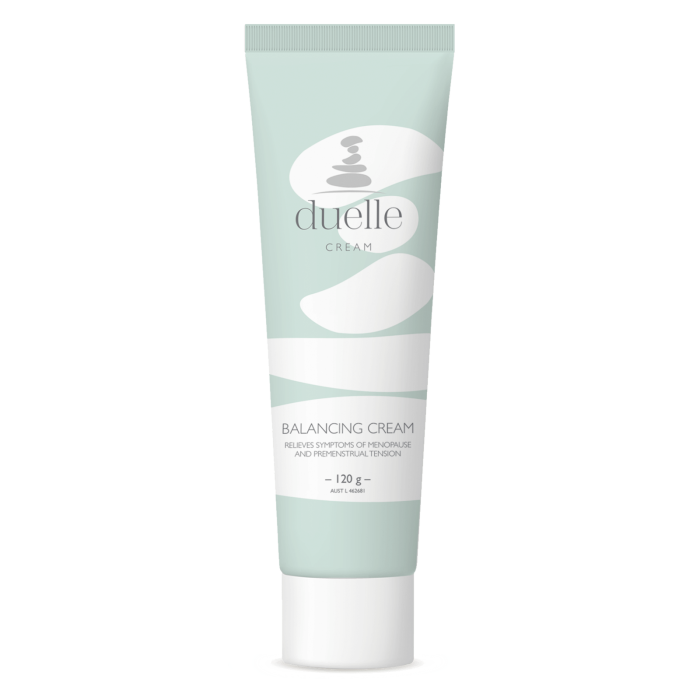 Duelle Hormone Replacement Therapy cream image of the front of the tube.